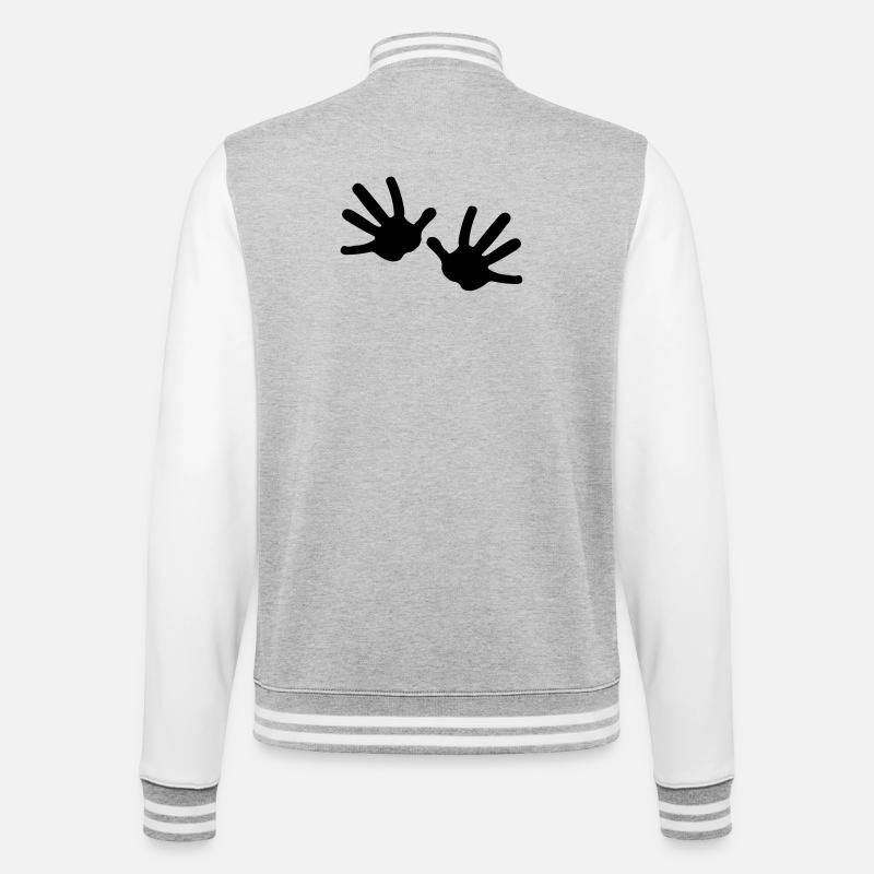 Two hands - College Sweat Jacket - heather grey/white