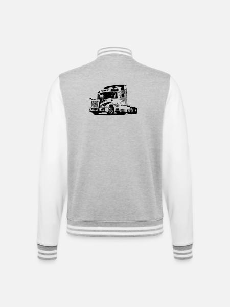 Trucker Truck US - College Sweat Jacket - heather grey/white