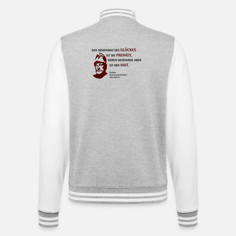 Perikles D - College-Sweatjacke - Grau meliert/Weiß