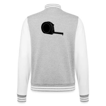 Rollengrößenmessung lind - College-Sweatjacke - Grau meliert/Weiß - Hinten - Marisol (170cm)