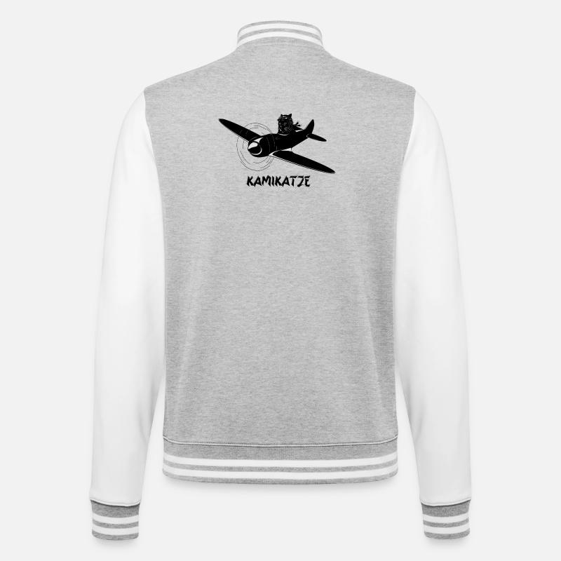 Kamikatze - College-Sweatjacke - Grau meliert/Weiß
