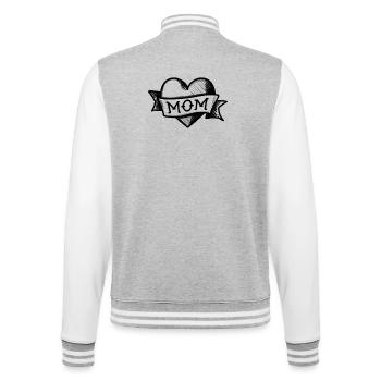 Heart - MOM (black) - College Sweat Jacket - heather grey/white - Back - Marisol (170cm)