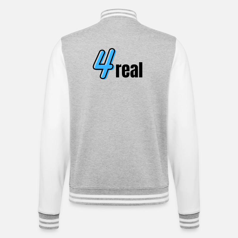 Neon Vier Typografie - College-Sweatjacke - Grau meliert/Weiß