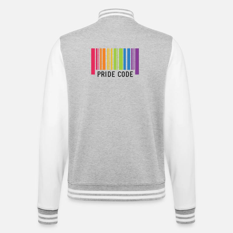 LGBT Pride Month - Pride Code - College Sweat Jacket - heather grey/white