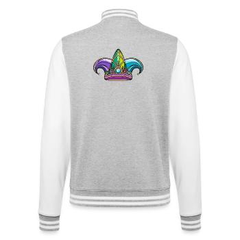 Casquette de fou Casquette de fou pour carnaval et carnaval - Veste Teddy - gris chiné / blanc - Dos - Marisol (170cm)