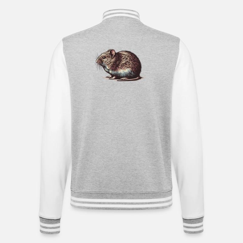 Campagnol - Veste Teddy - gris chiné / blanc