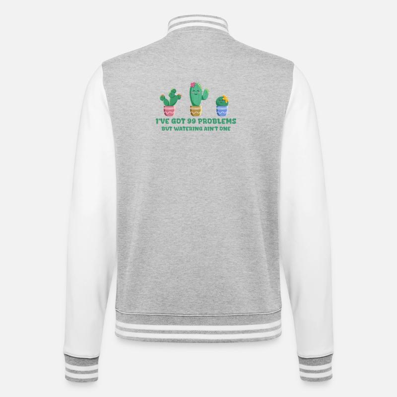 Cute cactus without problems - College Sweat Jacket - heather grey/white