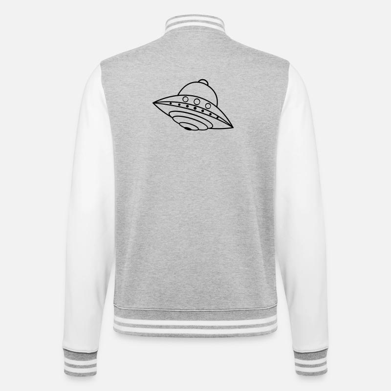 UFO Alien Ship Space Doodle - College Sweat Jacket - heather grey/white