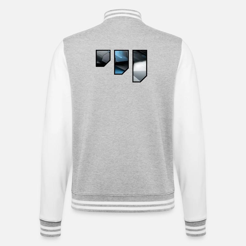 Futuristic Techno Abstract Pattern - College Sweat Jacket - heather grey/white