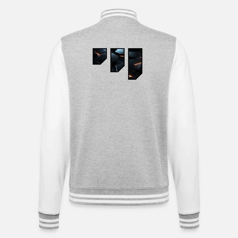 Futuristic Geometric Light Pattern - College Sweat Jacket - heather grey/white