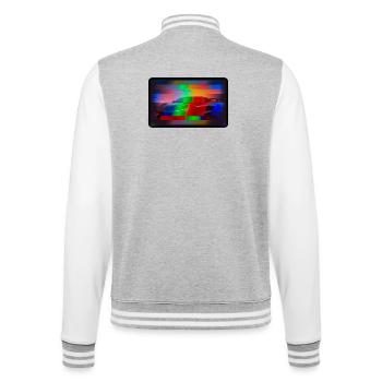 Futuristisches Sportauto mit Regenbogen-Effekt - College-Sweatjacke - Grau meliert/Weiß - Hinten - Marisol (170cm)