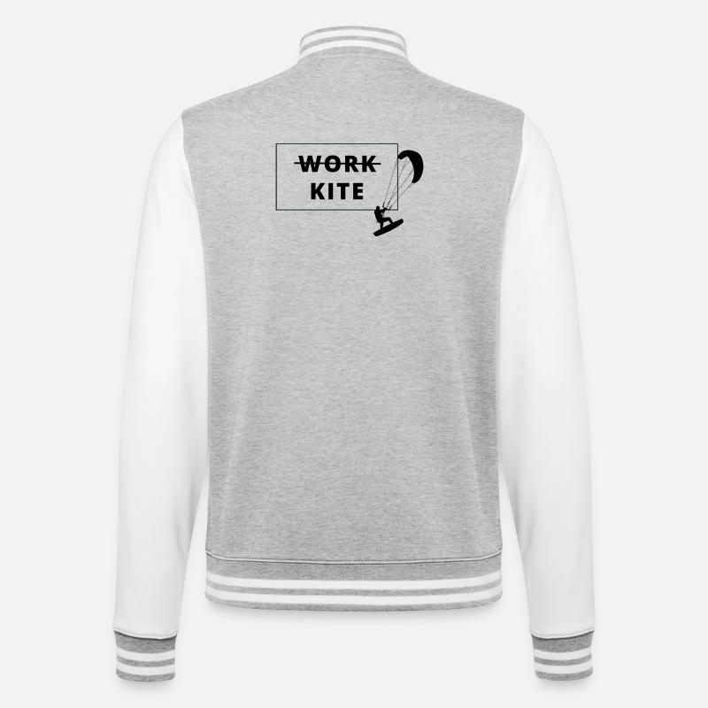 Kitesurfing, no work - kite - College-Sweatjacke - Grau meliert/Weiß