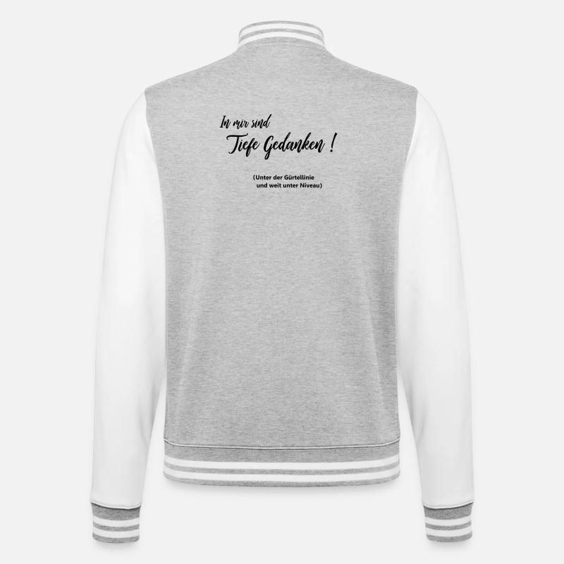 deep thoughts - College Sweat Jacket - heather grey/white
