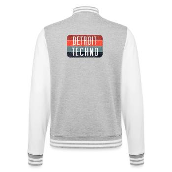 Detroit Techno Neon Emblem - College Sweat Jacket - heather grey/white - Back - Marisol (170cm)