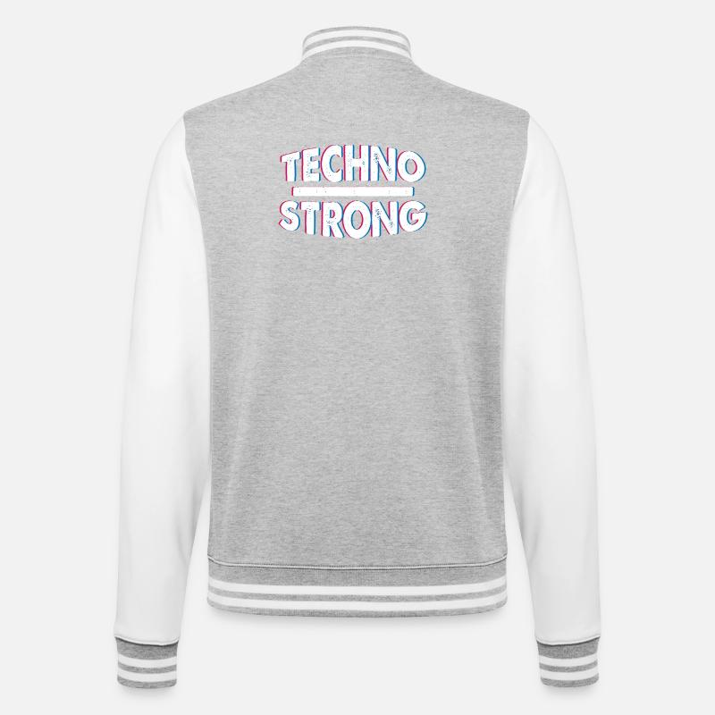 Techno Strong Neon Glitch - Veste Teddy - gris chiné / blanc