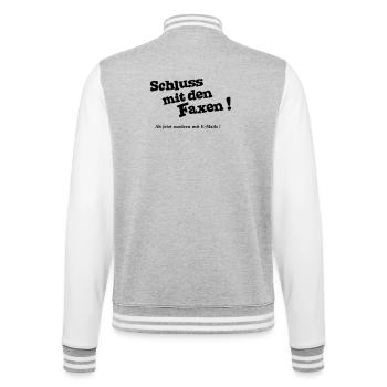 Plus besoin d’envoyer des fax - Veste Teddy - gris chiné / blanc - Dos - Marisol (170cm)