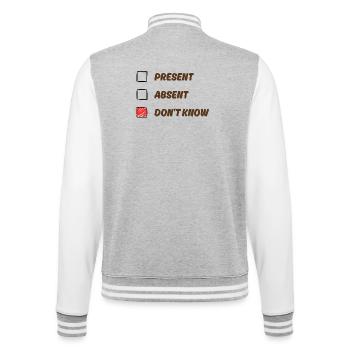 Don't know - College Sweat Jacket - heather grey/white - Back - Marisol (170cm)