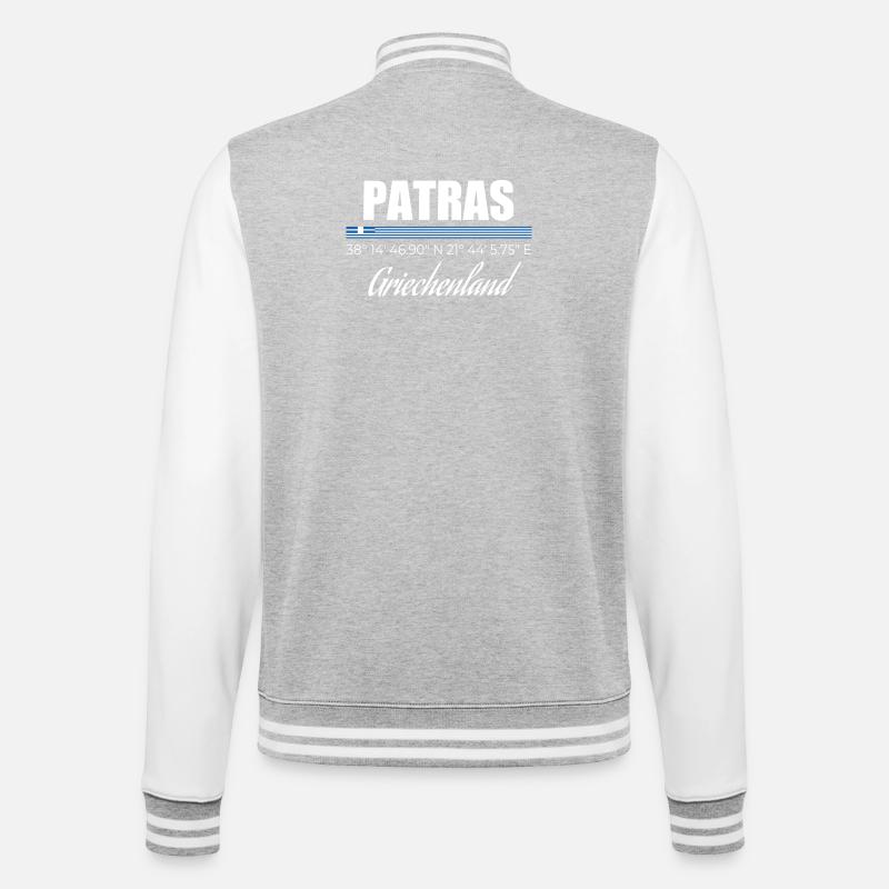 Patras - College-Sweatjacke - Grau meliert/Weiß