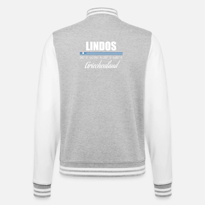 Lindos - College-Sweatjacke - Grau meliert/Weiß