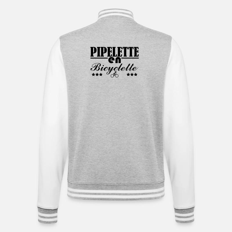 Pipelette on a bicycle - College Sweat Jacket - heather grey/white