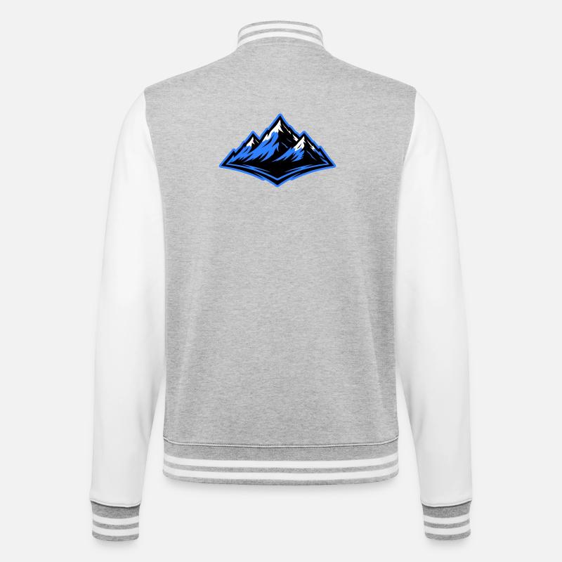 Berge Symbol Alpen - College-Sweatjacke - Grau meliert/Weiß