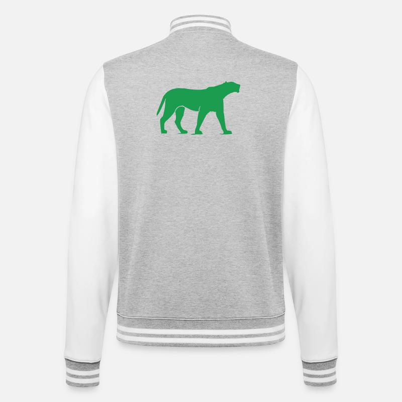 Silhouette de la Panthère Verte - Veste Teddy - gris chiné / blanc