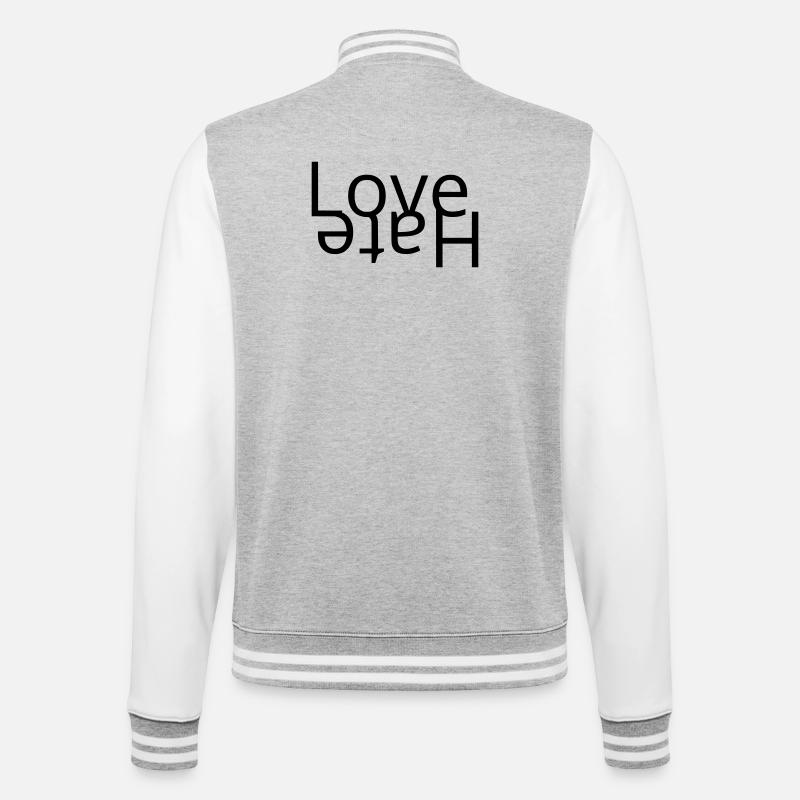 Love - Hate - College Sweat Jacket - heather grey/white