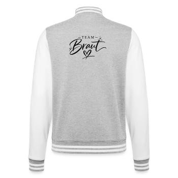Team Braut - College-Sweatjacke - Grau meliert/Weiß - Hinten - Marisol (170cm)