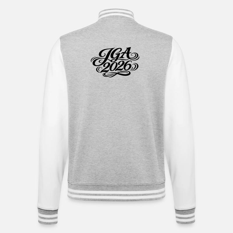 Jga 2026 Junggesellenabschied - College-Sweatjacke - Grau meliert/Weiß