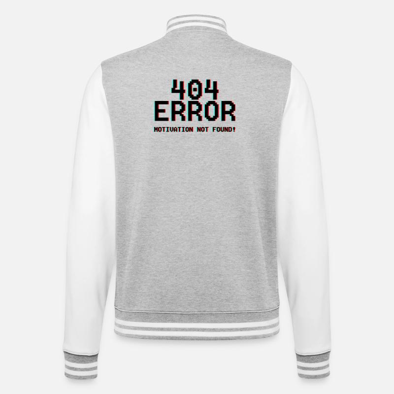 Not Found Glitch Neon 404 - College-Sweatjacke - Grau meliert/Weiß