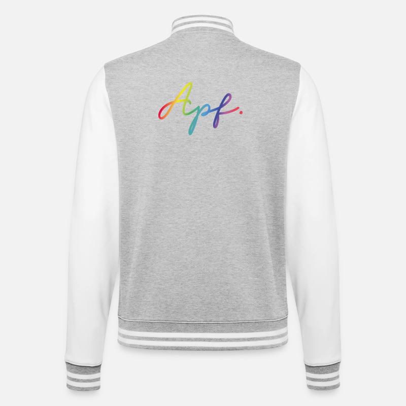 Apf - Veste Teddy - gris chiné / blanc