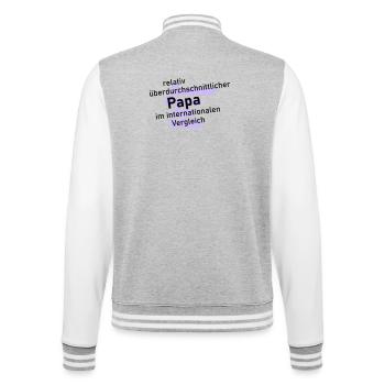 überdurchschnittlicher papa - College-Sweatjacke - Grau meliert/Weiß - Hinten - Marisol (170cm)