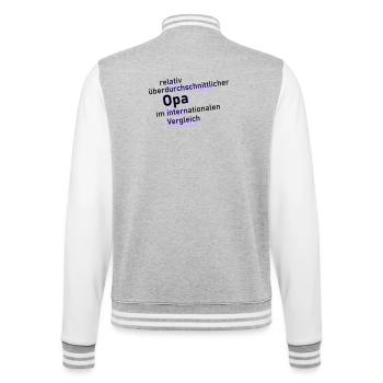 überdurchschnittlicher opa - College-Sweatjacke - Grau meliert/Weiß - Hinten - Marisol (170cm)