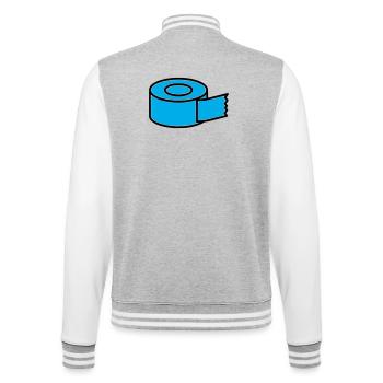Klebeband Tape Rolle Comic - College-Sweatjacke - Grau meliert/Weiß - Hinten - Marisol (170cm)