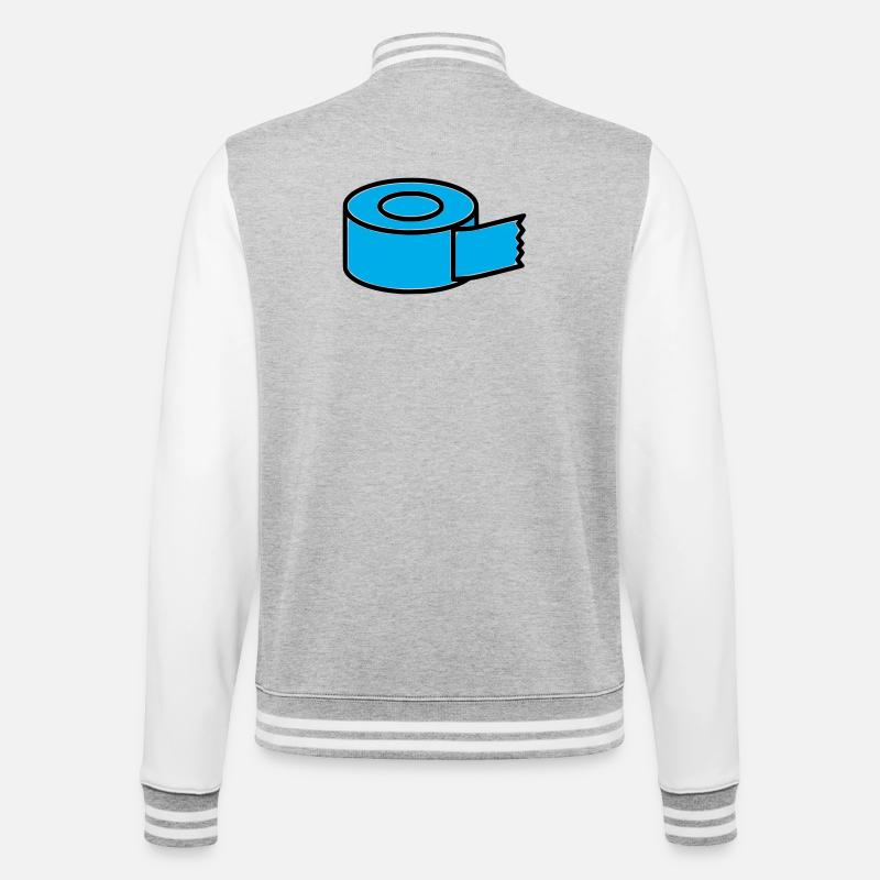Klebeband Tape Rolle Comic - College-Sweatjacke - Grau meliert/Weiß