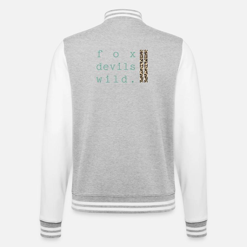 Fox Devil Wild Leopard - College Sweat Jacket - heather grey/white