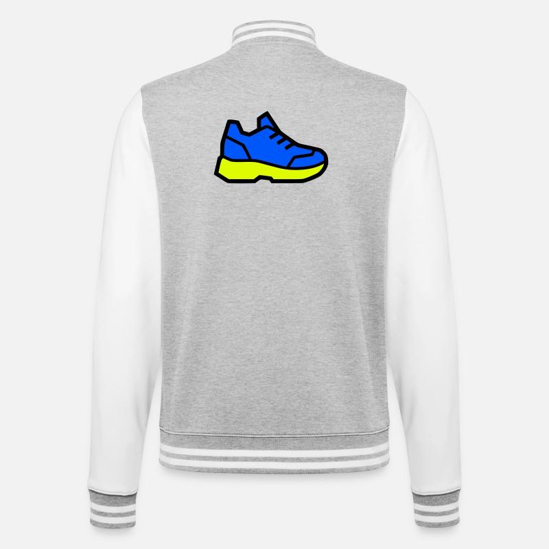 Moderner Laufschuh Sneaker - College-Sweatjacke - Grau meliert/Weiß