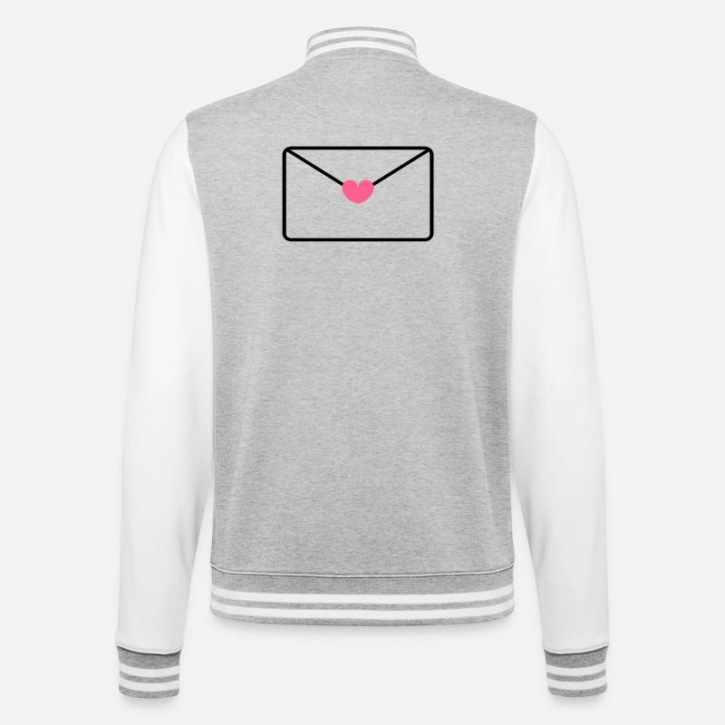 Envelope With Heart - College Sweat Jacket - heather grey/white