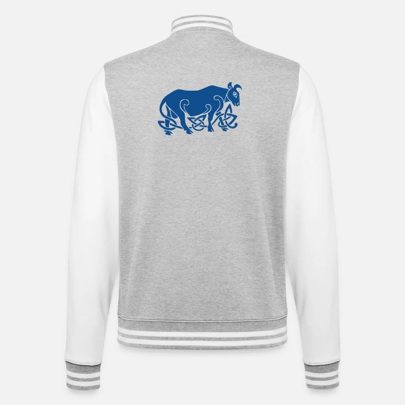Celtic Bull - College Sweat Jacket - heather grey/white