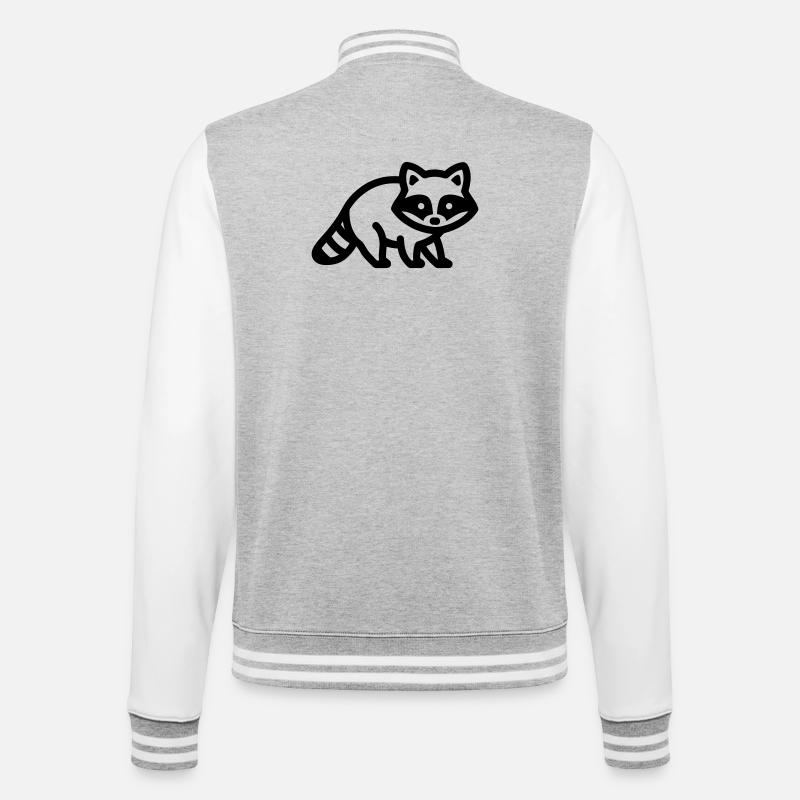 raton laveur - Veste Teddy - gris chiné / blanc