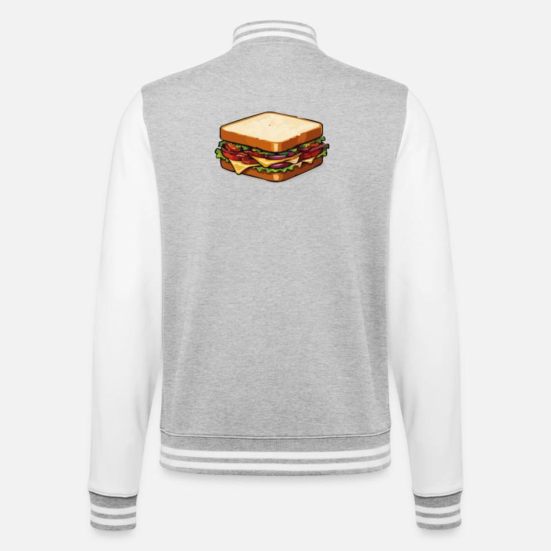 Cheese Sandwich Pop Art - College Sweat Jacket - heather grey/white