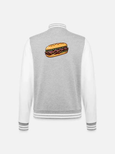 Illustration de sandwich - Veste Teddy - gris chiné / blanc