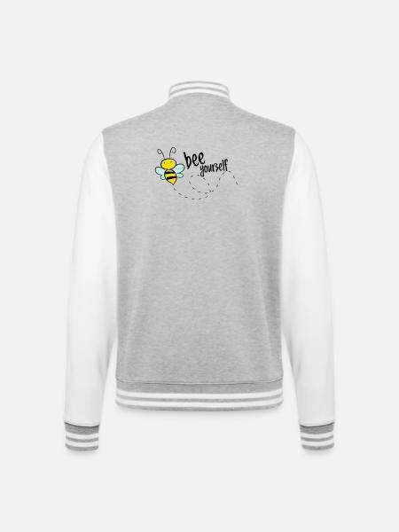 Bee Yourself Bee Saying T-Shirt - College Sweat Jacket - heather grey/white