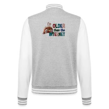 Je suis plus âgé qu’Internet - Tortue - Veste Teddy - gris chiné / blanc - Dos - Marisol (170cm)