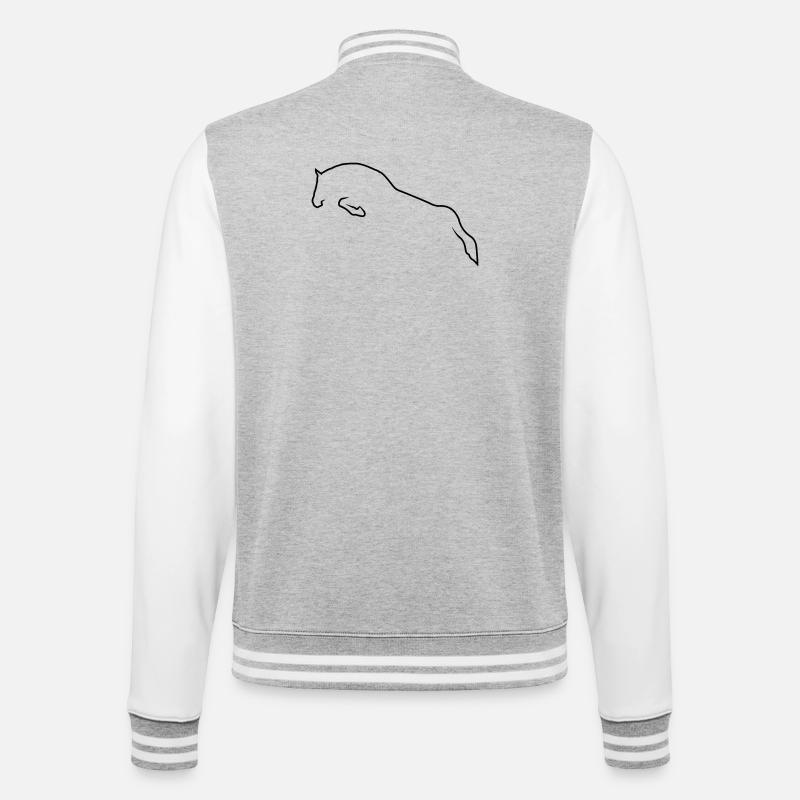 Springpferd - College-Sweatjacke - Grau meliert/Weiß
