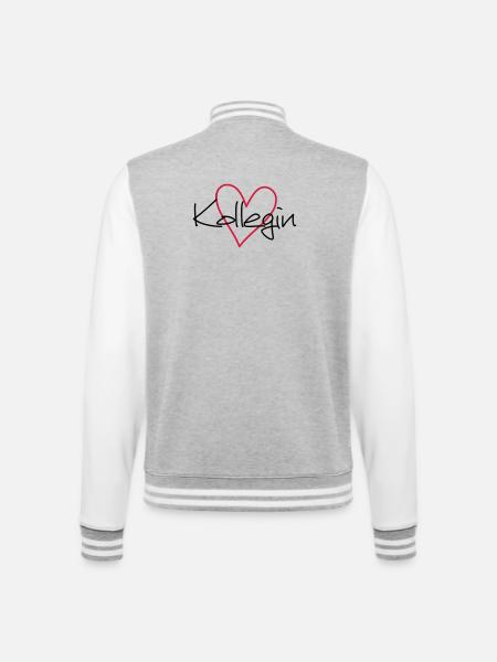 Kollegas hjerte favorit kollega gave - College sweatjakke - grå meleret/hvid