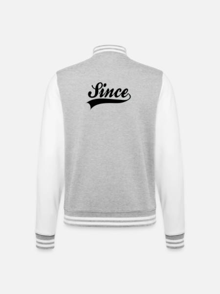 Birthday - YOUR YEAR - College Sweat Jacket - heather grey/white