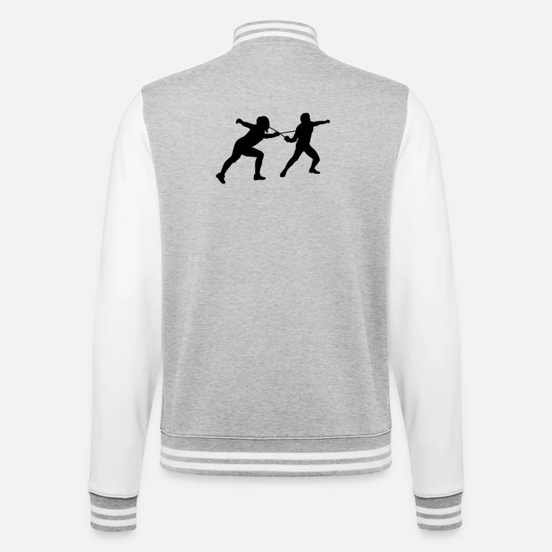 fechten - Veste Teddy - gris chiné / blanc