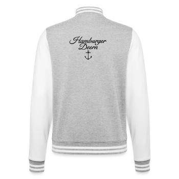 Hamburger Deern Classic Anker Hamburg - College-Sweatjacke - Grau meliert/Weiß - Hinten - Marisol (170cm)