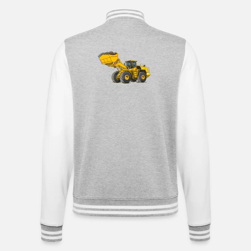 Wheel loader, construction machine - College Sweat Jacket - heather grey/white